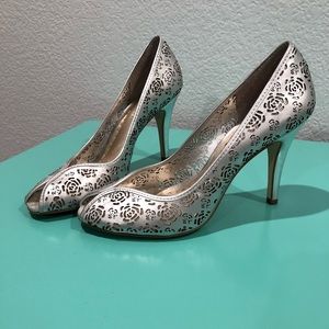 BCBG Silver Heels